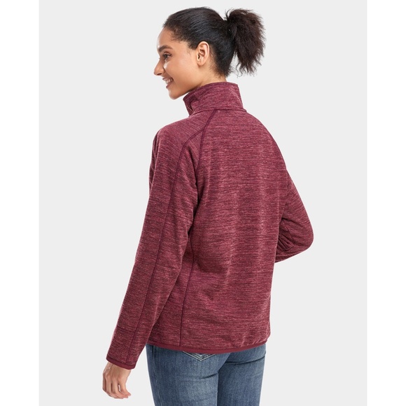 NWT Ororo Women's Heated Full Zip Fleece Jacket Maroon - Picture 3 of 16